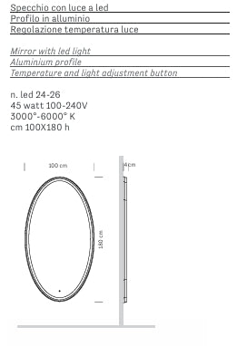 Specchiera per Salone Parrucchiera MOD. SOGNO